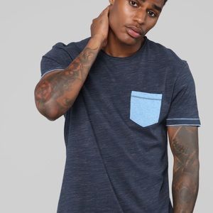 Fashion Nova Shirts - Dark and light blue pocket t shirt NWT Fashion Nova Shirts - Dark and light blue pocket t shirt NWT